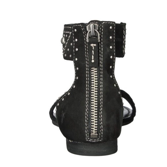NIB FRYE Carson Deco Zip black studded sandal 7M 7 - Picture 3 of 7